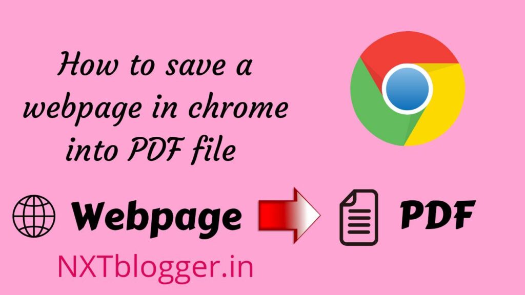 how to save a webpage into PDF in chrome browser